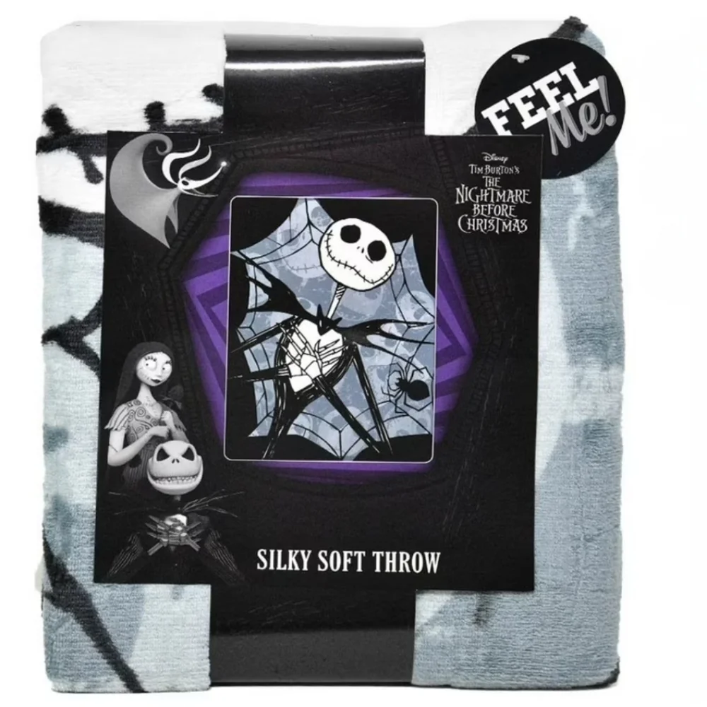 Disney Nightmare Before Christmas Jack Skellington Silky Soft Throw Blanket